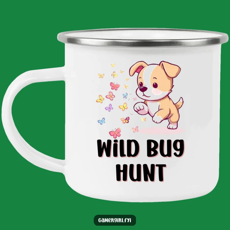 Funny Puppy Camping Mug: Playful Companion for Outdoor Adventures - Perfect Gift!