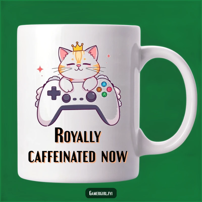 Funny Cat Crown Mug: Royal Gamer Gift for Ultimate Comfort & Purrfect Plays