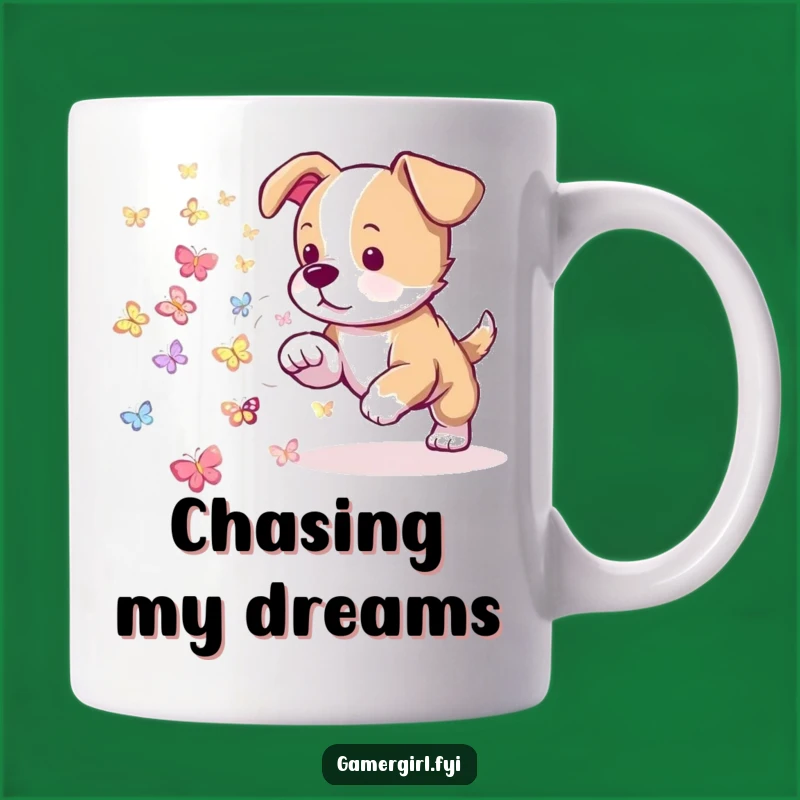 Funny Puppy Butterfly Mug: Adorable Gamer Gift for Joyful Moments & Playfulness