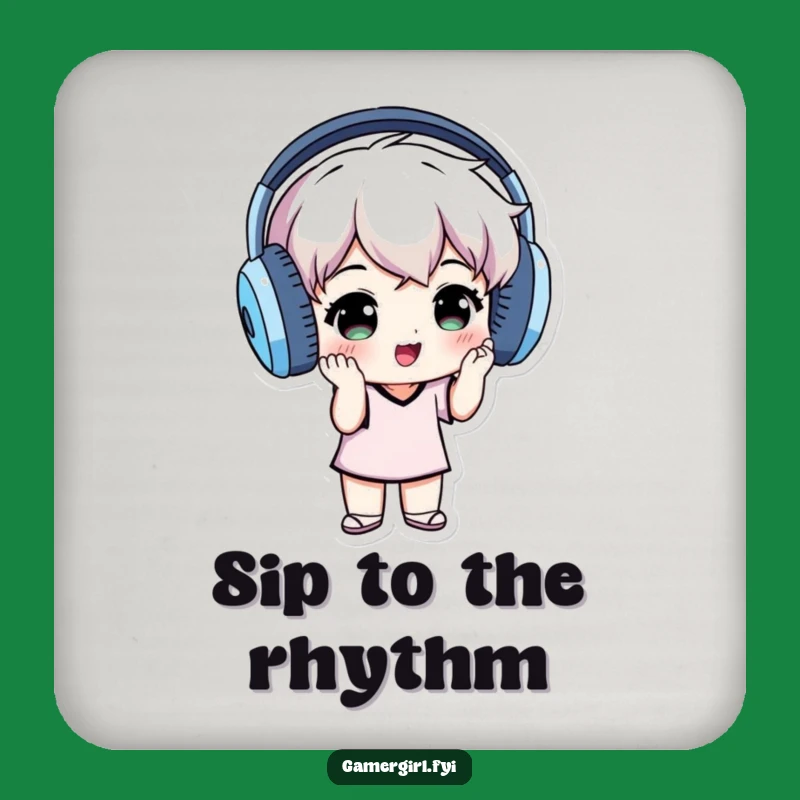 Funny 'Music Zone' Drink Coaster - Grooving Headphone Individual