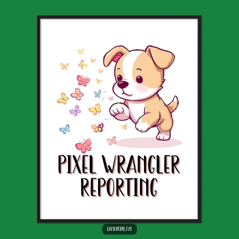 Funny Puppy Poster: Whimsical Art for Playful Spaces - Hilarious Gamer Gift!