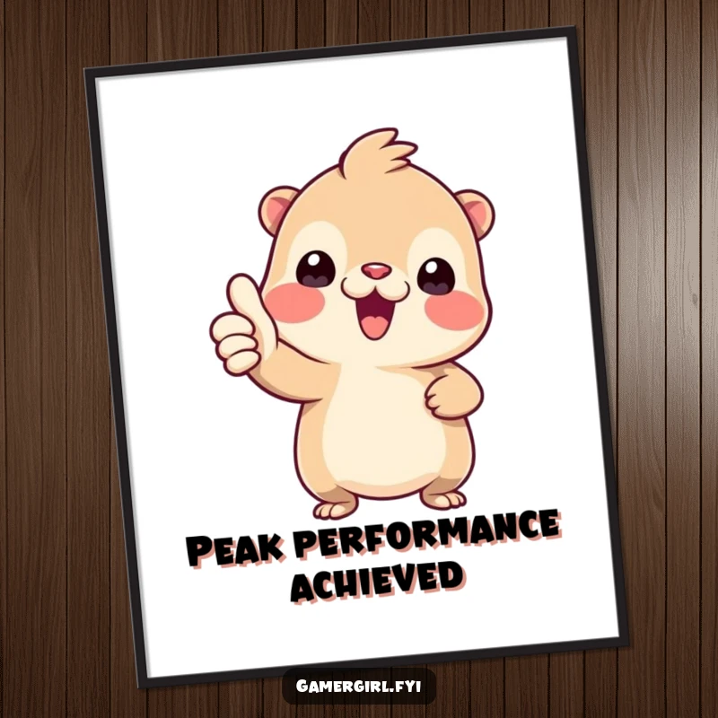 Funny poster art of a tiny creature enthusiastically giving a thumbs-up, symbolizing encouragement and positive approval.