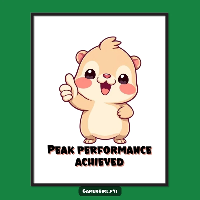 Funny Positive Poster - Thumbs-Up Tiny Creature Art