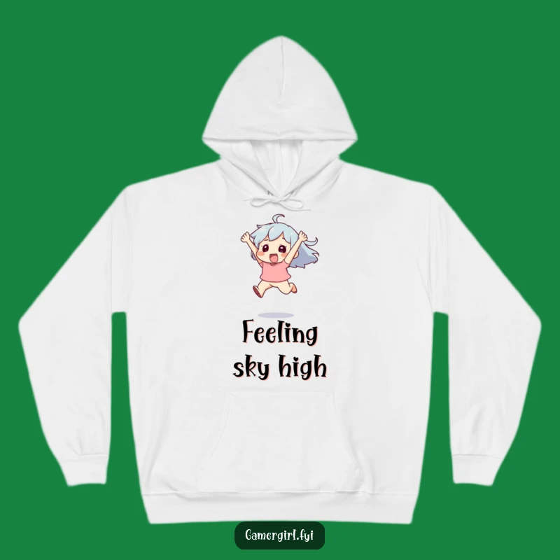 Cozy Funny Hoodie - Exhilarated Leaping Character for Ultimate Comfort