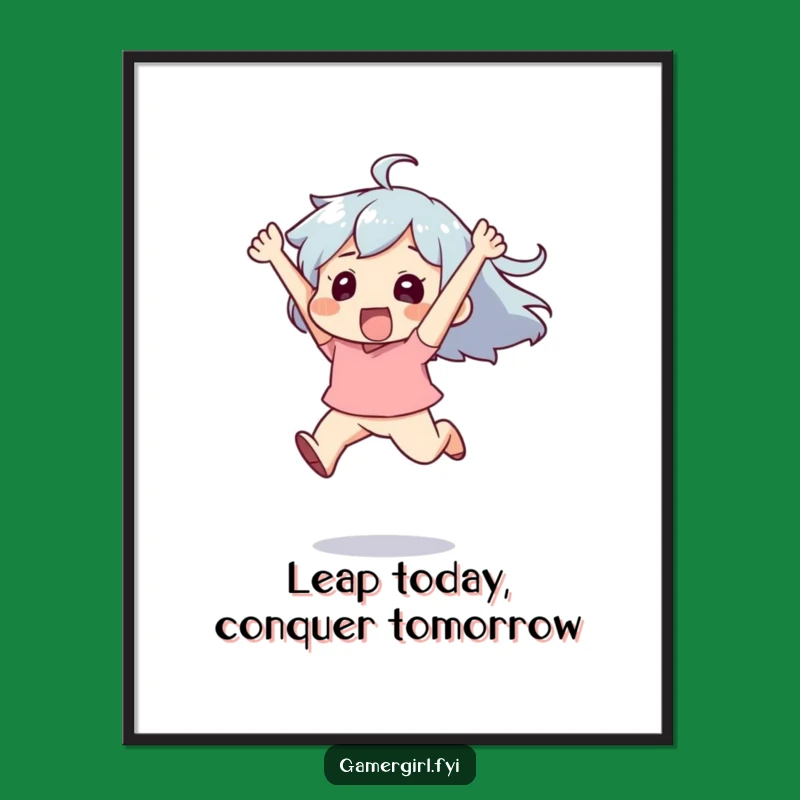 Free Printable Exhilaration Art: Leaping Character, Hilarious Downloadable Decor