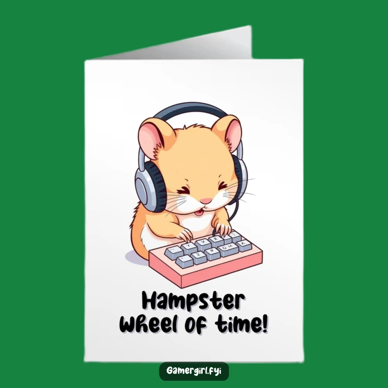 Free Printable Birthday Card: Funny Hamster Typing Fast, Downloadable Gift
