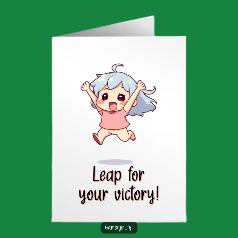 Congrats Free Printable Card: Exhilarated Leap, Hilarious Downloadable Win Gift