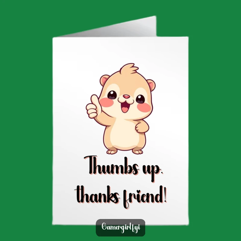 Funny Free Printable Thank You Card: Thumbs-Up Creature, Downloadable Gratitude