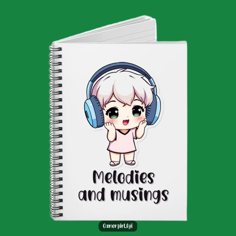 Funny 'Soundtrack Notes' Notebook - Grooving Headphone Journal