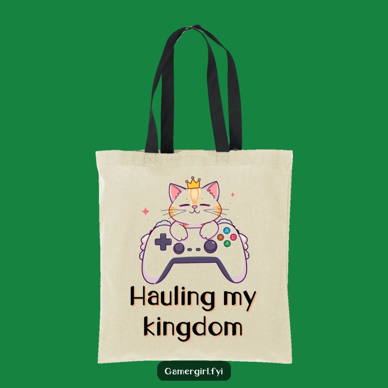 Funny Cat Tote Bag: Carry Your Loot in Royal Style - Perfect Gamer Gift!